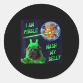 Alien Bble Funny Brainrot Dog Meme Space I Am Bble Ronde Sticker (Voorkant)