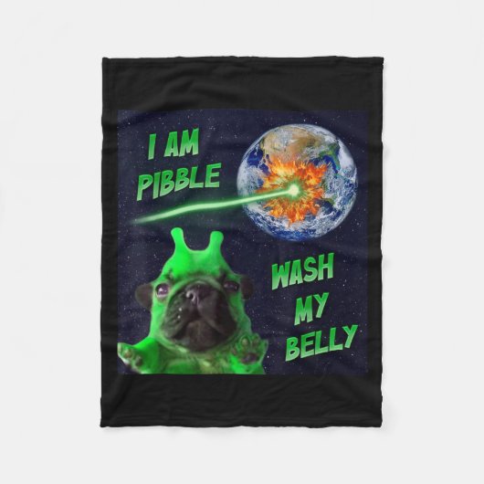 Alien Bble Grappige Brainrot Hond Meme Ruimte Ik B Fleece Deken (Voorkant)