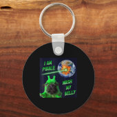 Alien Bble Grappige Brainrot Hond Meme Ruimte Ik B Sleutelhanger (Voorkant)