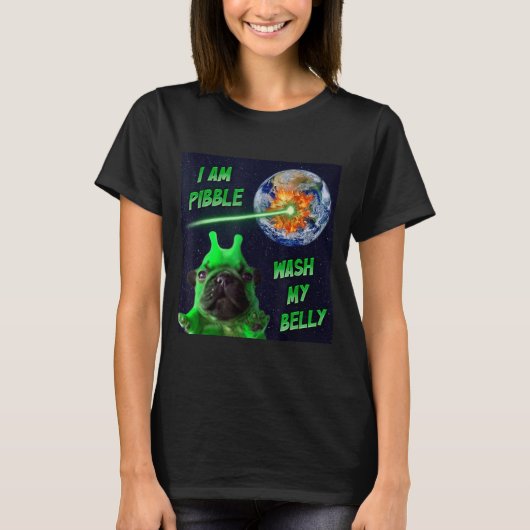 Alien Bble Grappige Brainrot Hond Meme Ruimte Ik B T-shirt (Voorkant)