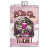 Alien BBQ Koe ontvoering grap Heupfles (Voorkant)