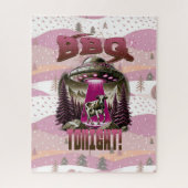 Alien BBQ Koe ontvoering grap Legpuzzel (Verticaal)