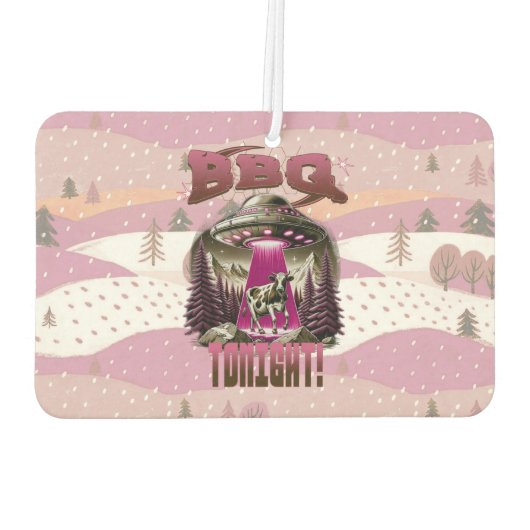 Alien BBQ Koe ontvoering grap Luchtverfrisser (Achterkant)