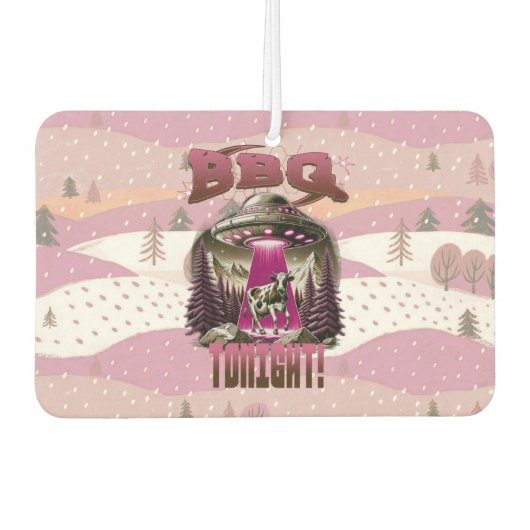 Alien BBQ Koe ontvoering grap Luchtverfrisser (Voorkant)