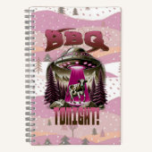 Alien BBQ Koe ontvoering grap Notitieboek (Voorkant)