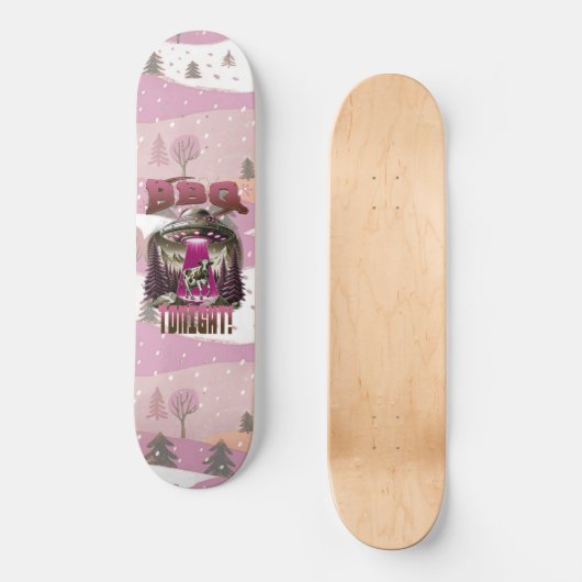 Alien BBQ Koe ontvoering grap Persoonlijk Skateboard (Voorkant)