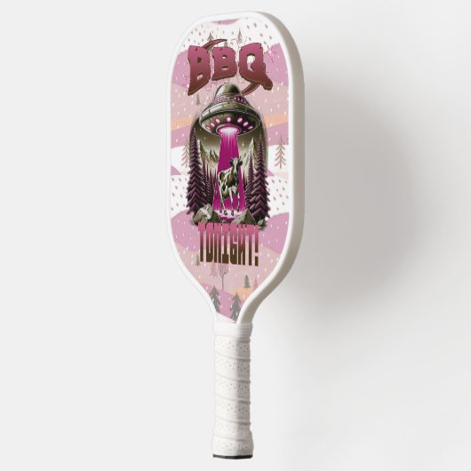 Alien BBQ Koe ontvoering grap Pickleball Paddle (Links)