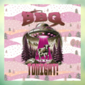 Alien BBQ Koe ontvoering grap Raamsticker (Vel 3)