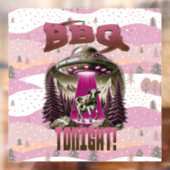 Alien BBQ Koe ontvoering grap Raamsticker (Vel 2)