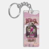 Alien BBQ Koe ontvoering grap Sleutelhanger (Voorkant Links)