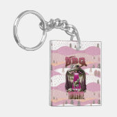 Alien BBQ Koe ontvoering grap Sleutelhanger (Voorkant Links)