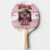Alien BBQ Koe ontvoering grap Tafeltennisbatje (Voorkant)