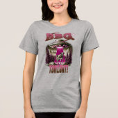Alien BBQ Koe ontvoering grap Tri-Blend Shirt (Voorkant)