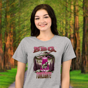 Alien BBQ Koe ontvoering grap Tri-Blend Shirt