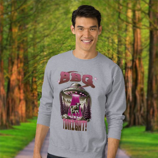 Alien BBQ Koe ontvoering grap Trui