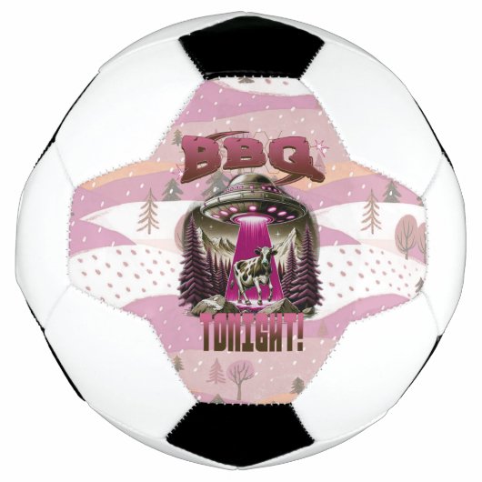 Alien BBQ Koe ontvoering grap Voetbal (Voorkant)