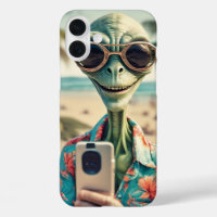 Alien Beach Selfie Retro Art