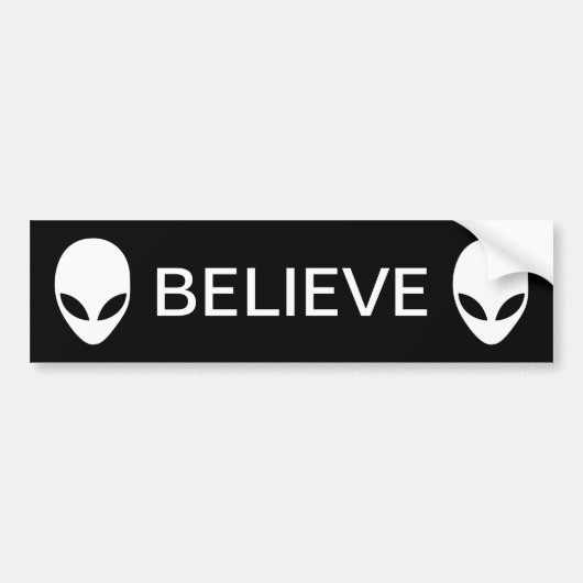 Alien Believe Bumpersticker (Voorkant)