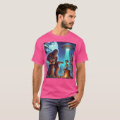 Alien Bigfoot Gitaar Sasquatch UFO Gifts Voor Mann T-shirt (Voorkant volledig)