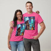 Alien Bigfoot Gitaar Sasquatch UFO Gifts Voor Mann T-shirt (Unisex)