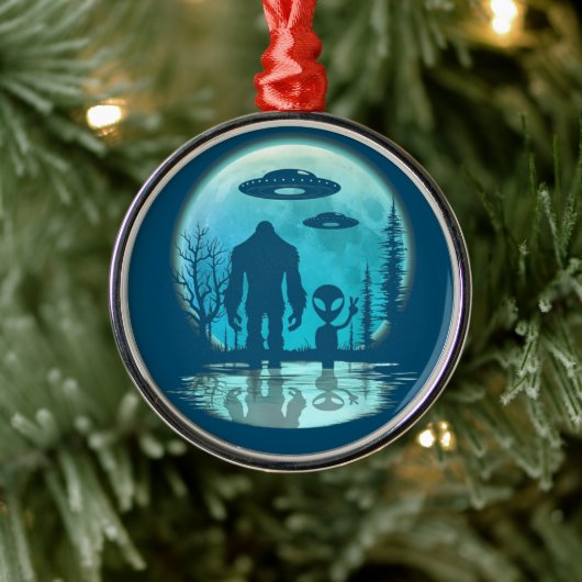 Alien Bigfoot Metal Kerstversiering Metalen Ornament (Boom)