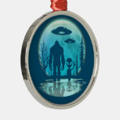  Alien Bigfoot Metal Kerstversiering Metalen Ornament (Rechts)