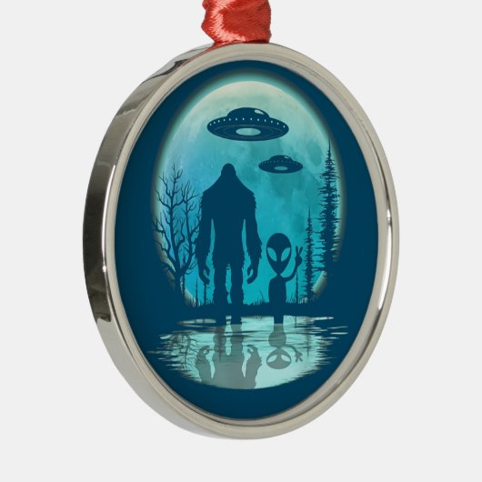  Alien Bigfoot Metal Kerstversiering Metalen Ornament (Rechts)