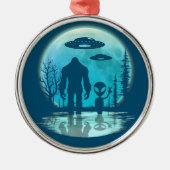  Alien Bigfoot Metal Kerstversiering Metalen Ornament (Voorkant)