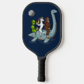 Alien Bigfoot Unicorn Loch Ness Monster Space Pickleball Paddle (Achterkant)