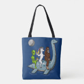 Alien Bigfoot Unicorn Riding Loch Ness Monster Tote Bag (Achterkant)