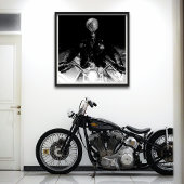 Alien Biker (Black & White versie) Poster
