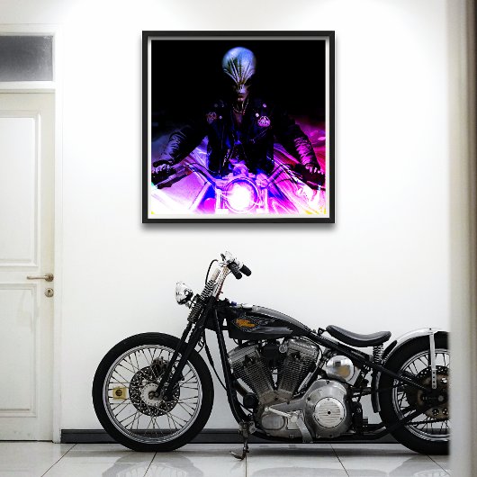 Alien Biker (dromerige versie) Poster