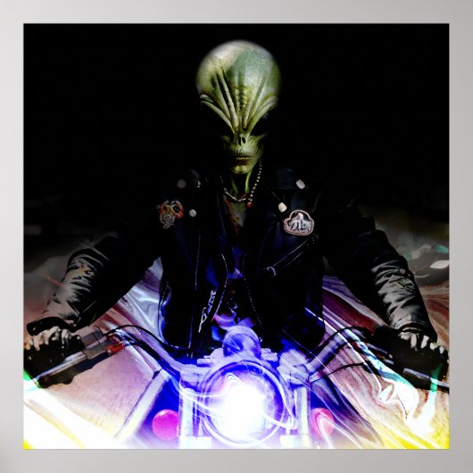 Alien Biker Poster (Voorkant)