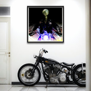 Alien Biker Poster
