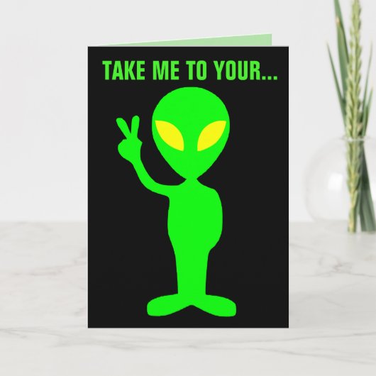ALIEN BIRTHDAY FUNNY CAKE KAARTEN (Voorkant)