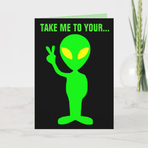 ALIEN BIRTHDAY FUNNY CAKE KAARTEN
