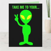 ALIEN BIRTHDAY FUNNY OVERSIZED CARDS KAART (Voorkant)