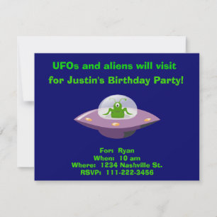 Alien Birthday Invitation Kaart