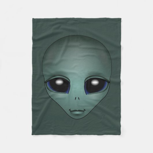 Alien Blanket Cute Alien Gray Art Fleece Blanket (Voorkant)