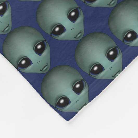 Alien Blanket Cute Alien Gray Art Fleece Blanket (Hoek)