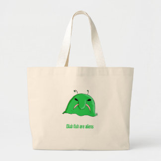 Alien blob grote tote bag
