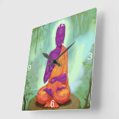 Alien Boeddha-uurklok Vierkante Klok (Hoek)