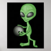 Alien Bowling Funny Bowler Poster (Voorkant)