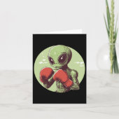 Alien Boxer klaar om te vechten in handschoenen Kaart (Voorkant)