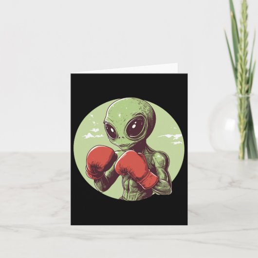 Alien Boxer klaar om te vechten in handschoenen Kaart (Voorkant)