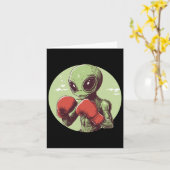 Alien Boxer klaar om te vechten in handschoenen Kaart (Gele Bloem)