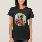 Alien Boxer klaar om te vechten in handschoenen T-shirt (Voorkant)