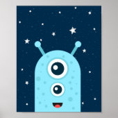 Alien Boy Nursery print sterren Galaxy buitenruimt (Voorkant)