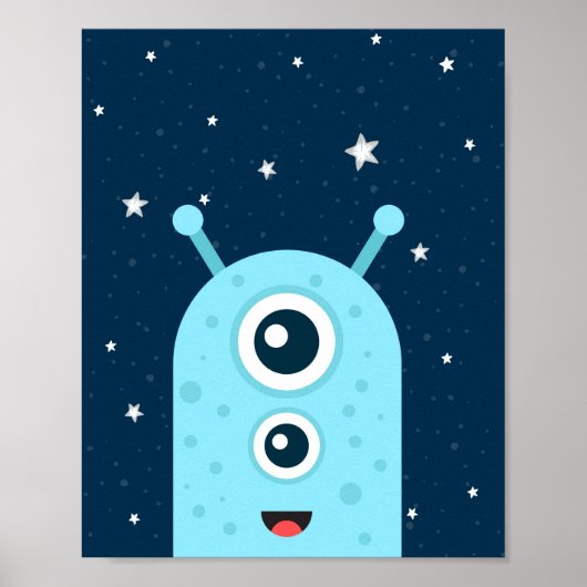 Alien Boy Nursery print sterren Galaxy buitenruimt (Voorkant)