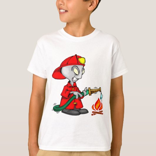 Alien-brandweerman T-shirt (Voorkant)